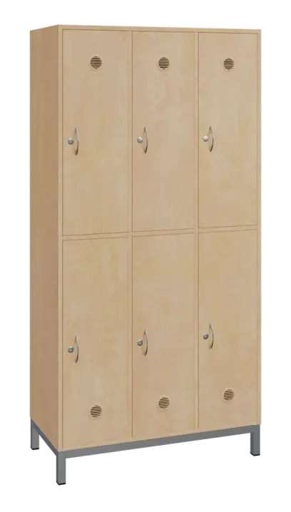 SBS-2233 šatní skříň 6-boxová, 1800x900x400 mm, kovové nohy, bříza irská